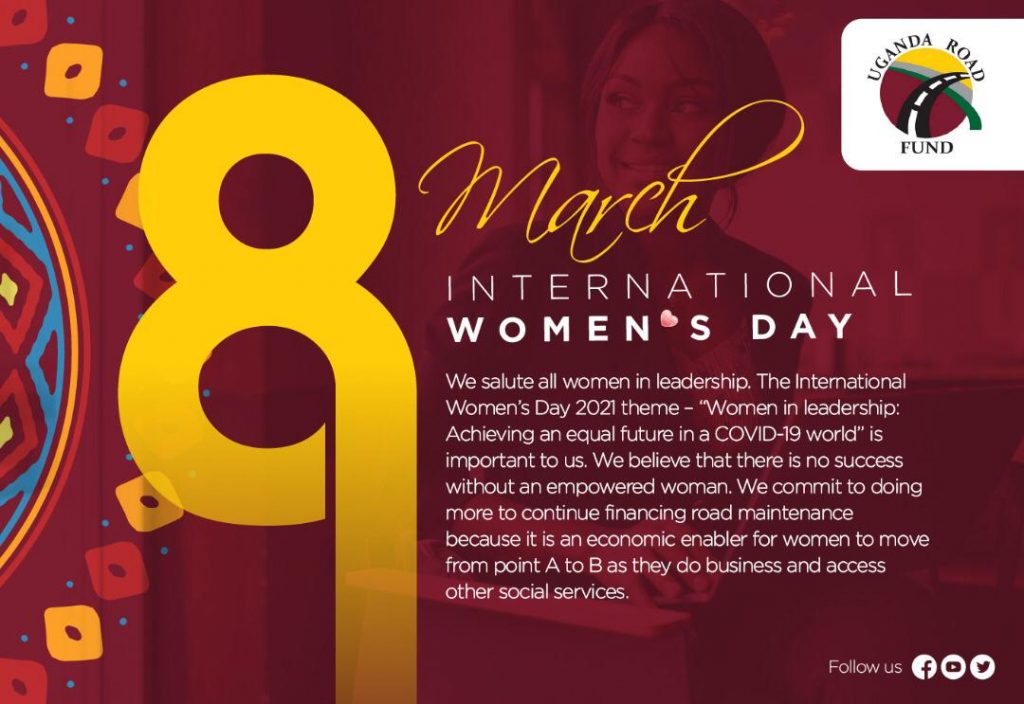 Uganda Road Fund joins the World to mark the International Women’s Day